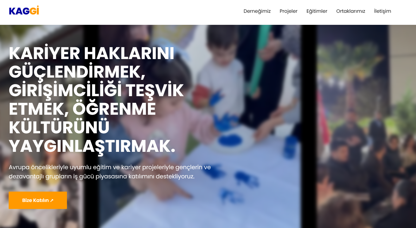 KAGGİ derneği web sitesi ekran görüntüsü