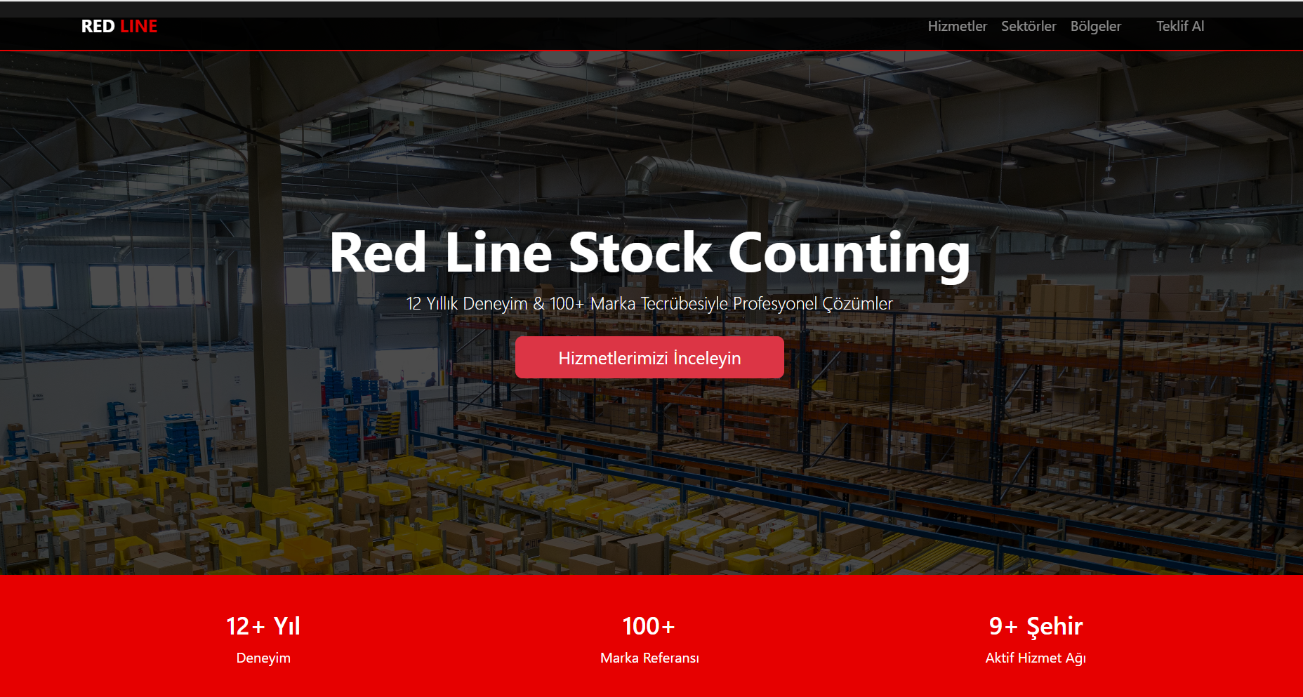 Red Line kurumsal web sitesi ekran görüntüsü